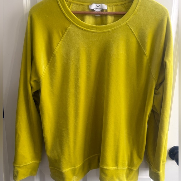 Magaschoni Sweaters - Like new XL Magaschoni citron chartreuse Crewneck super soft velour sweatshirt